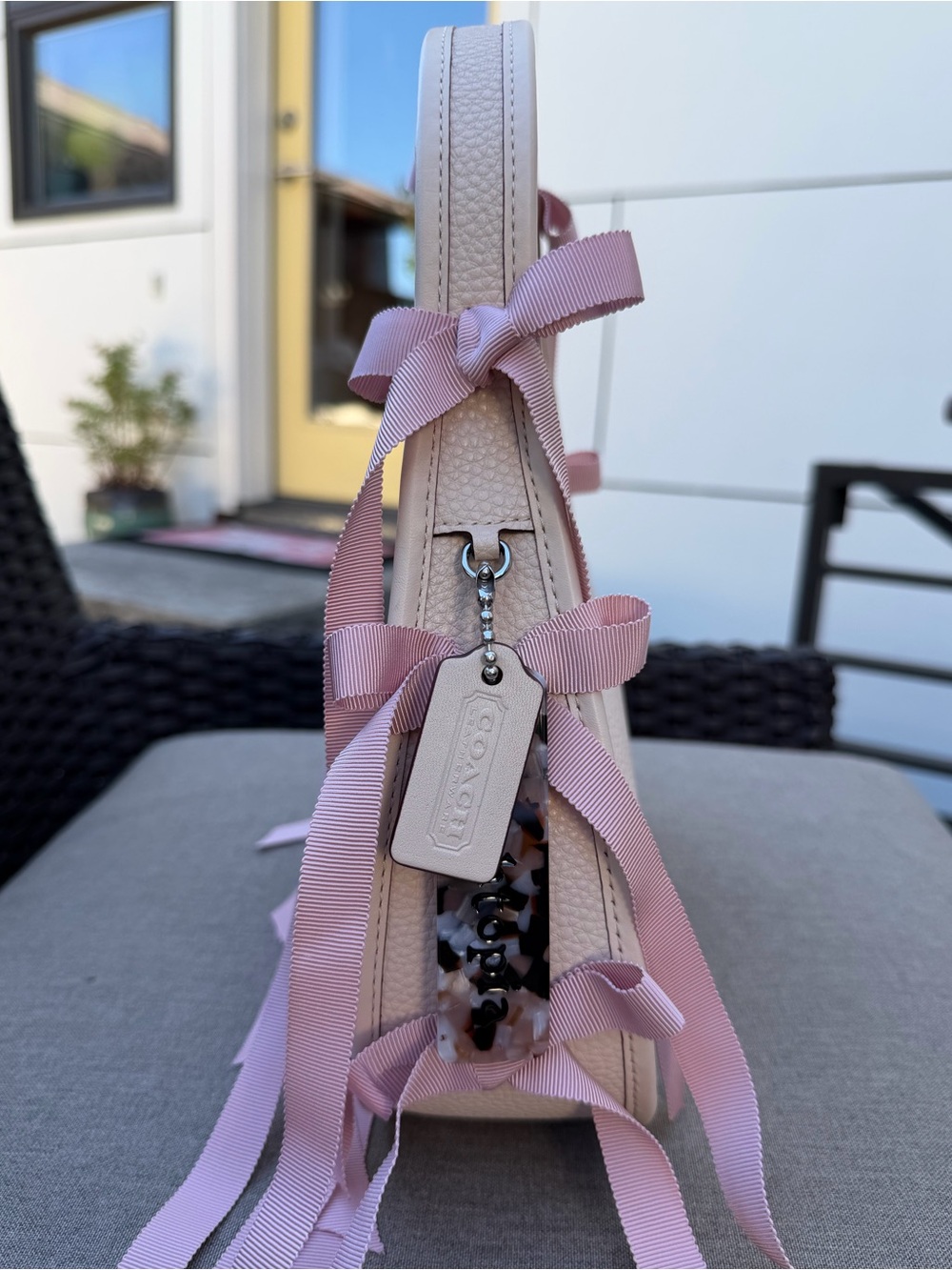 Coach Ergo Bag In Leather With Allover Bows - Picture 5 of 7